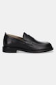 Calvin Klein mokasyny skórzane SQ RUBBER LOAFER HM0HM01901 czarny AW25