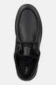 Calvin Klein mocasini de piele HYBRID APRON LACE UP LTH negru HM0HM01893