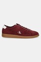 Calvin Klein Jeans sneakers din piele intoarsă LOW PROFILE CUPSOLE SU YM0YM01321 burgundia AW25