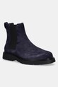 Calvin Klein sztyblety skórzane COMBAT ESS CHELSEA BOOT SU nieocieplane granatowy YM0YM01372