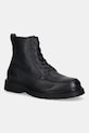 Kožené členkové topánky Calvin Klein COMBAT ESS LACE UP APRON LTH W nezateplené čierna YM0YM01375