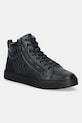 Usnjene superge Calvin Klein CLASSIC CUP MID LACEUP ZIP LTH Zrnato usnje črna YM0YM01428