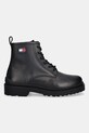 Δερμάτινα παπούτσια Tommy Jeans TJM LACE UP RUBBERIZED EM0EM01628 μαύρο NC25
