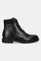 Tommy Hilfiger trapery skórzane CLEATED HILFIGER W LTH BOOT FM0FM05562 czarny NC25