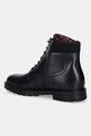 Obuwie Tommy Hilfiger trapery skórzane CLEATED HILFIGER W LTH BOOT FM0FM05562 czarny