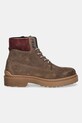 Tommy Jeans buty wysokie skórzane TJM LACE UP BOOT SUEDE EM0EM01642 brązowy NC25
