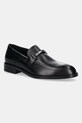 Кожени мокасини BOSS Tayil ежедневен черен 50548210.001