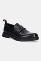 Kožené mokasíny HUGO Lenner elegantné čierna 50548485.001