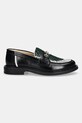 Filling Pieces scarpe in pelle Loafer Rugby Degrade pelle fiore nero 122511303248