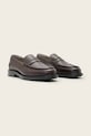 AllSaints mocasini de piele BLOOM LOAFER M021FC.OXR burgundia AW25