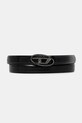 Diesel pasek skórzany OVAL D LOGO B-1DR STRASS 20 czarny X09972.P6958