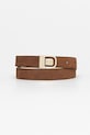 BOSS curea pentru femei, din piele întoarsă B_Icon_Frm_Sr25_sdp maro 50553340