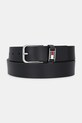 Tommy Jeans curea de piele negru AM0AM13414