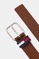 Δερμάτινη ζώνη Tommy Jeans AM0AM13688 καφέ AW25