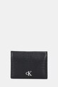 Calvin Klein etui na karty skórzane aplikacja czarny LV04F1068G