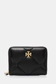 Tory Burch portofel de piele Kira Diamond Quilt piele negru 159791.001