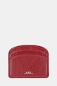A.P.C. portacarte in pelle porte-cartes demi-lune custodia per carte rosso PXCCK.F63270