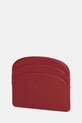 A.P.C. etui na karty skórzane porte-cartes demi-lune PXCCK.F63270 czerwony AW25