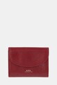 A.P.C. portfel skórzany buisness card holder geneve skóra licowa czerwony PXCCK.F63349