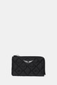 ZADIG&VOLTAIRE etui na karty skórzane drobny wzór czarny LWSG03680