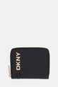 Кожен портфейл Dkny гладка кожа черен R521KM25
