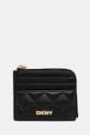 Кожен портфейл Dkny гладка кожа черен R521KL12