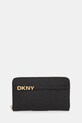 Dkny portfel skórzany skóra licowa czarny R521KM28