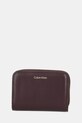 Calvin Klein portfel skórzany skóra licowa bordowy LV04F1075G