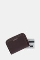 Akcesoria Calvin Klein portfel skórzany LV04F1075G bordowy