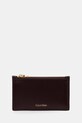 Calvin Klein portfel skórzany skóra licowa bordowy LV04F1076G