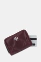 Tory Burch portfel skórzany Kira Diamond Quilt bordowy 174397.500