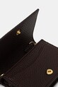 GANNI portfel Card Holder With Flap Grained brązowy A7279