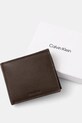 Calvin Klein portfel skórzany brązowy LV04D1033G