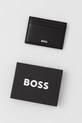 Αξεσουάρ Δερμάτινη θήκη για κάρτες BOSS 50546166 μαύρο
