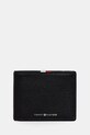 Kožená peněženka Tommy Hilfiger AM0AM13607 černá AW25