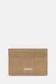 Kenzo etui na karty skórzane Card Holder gładkie beżowy FF62PM100L06