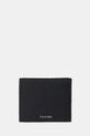 Calvin Klein portfel skórzany skóra licowa czarny LV04D1062G