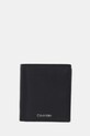 Calvin Klein portfel skórzany skóra licowa czarny LV04D1063G