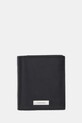 Calvin Klein portfel skórzany skóra licowa czarny LV04D1068G
