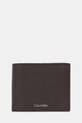 Calvin Klein portfel skórzany skóra licowa brązowy LV04D1138G