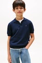 Tommy Hilfiger tricouri polo din bumbac pentru copii uni bleumarin KB0KB09754.9BYA