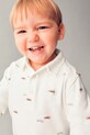 Dětská bavlněná polokošile Mayoral 2102.3D.Baby.9BYA béžová