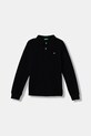 United Colors of Benetton longsleeve din bumbac pentru copii fixat negru 3089C300Z.G.Reprop.9BYA