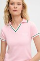 Juicy Couture polo SHRUNKEN POLO TEE różowy JCWCT225355