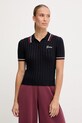 Guess polo z dodatkiem wełny SABINA z elastanem granatowy V5BP04.Z1152