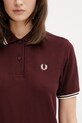 Fred Perry polo bawełniane damskie bordowy G3600