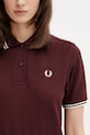 Fred Perry polo bawełniane damskie bordowy G3600