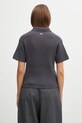 Clothing JW Anderson wool blend sweater Cropped Cable Knit Polo KW1443.YN0446 gray