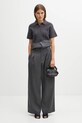 JW Anderson wool blend sweater Cropped Cable Knit Polo KW1443.YN0446 gray