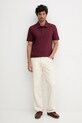 BOSS polo z dodatkiem jedwabiu BECKHAM X BOSS 50554093 bordowy AW25